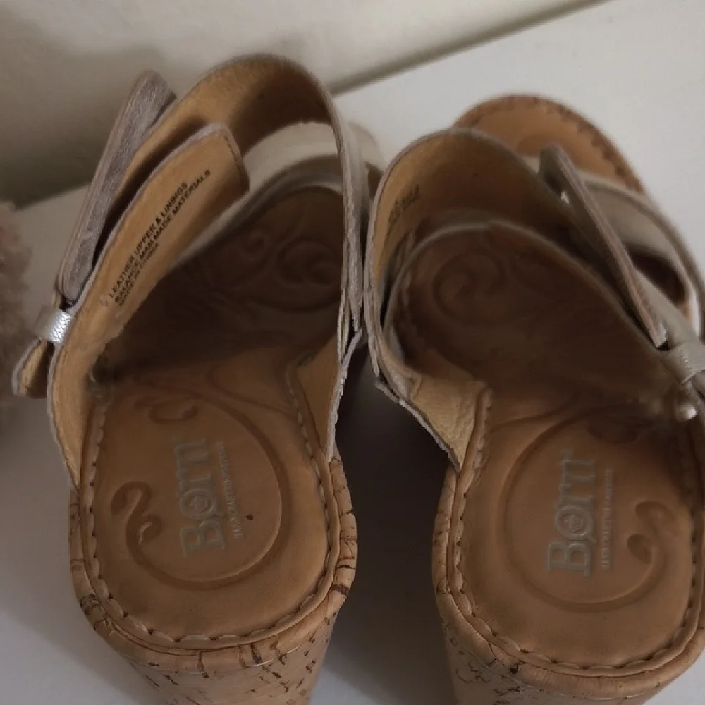 Born Women's Silver Platform Sandals - Picture 10 of 11